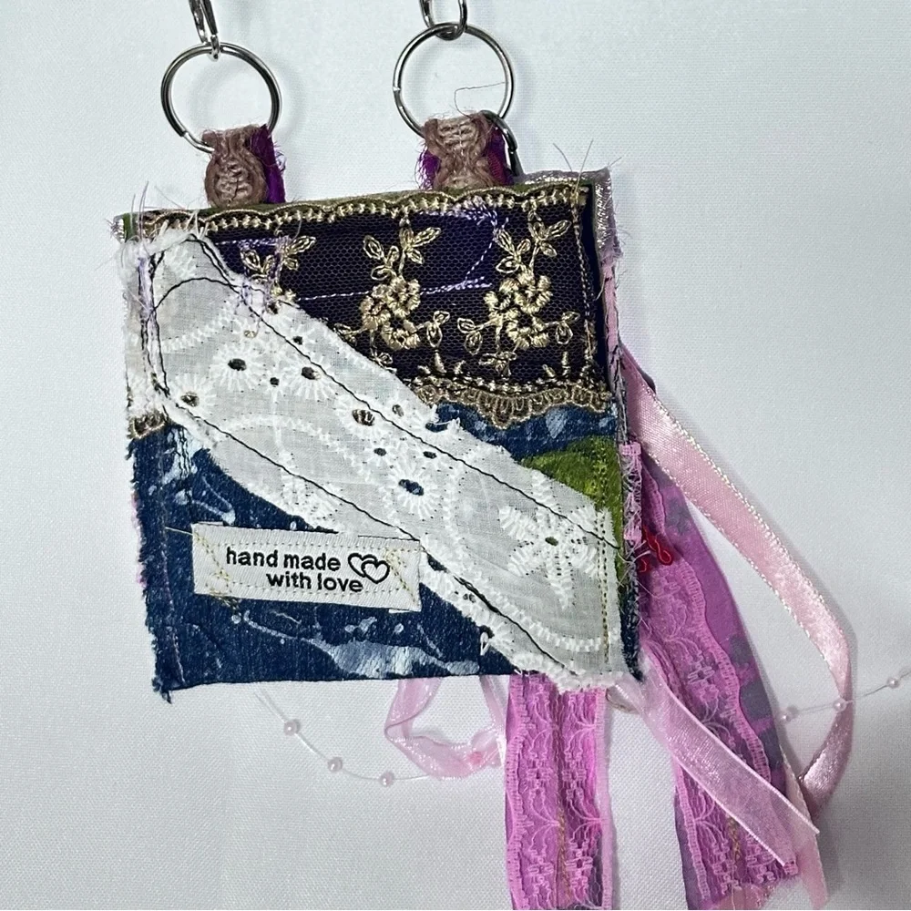RUBYRUDI Necklace Purse, Hand Crafted, Amulet Wallet Pouch Artisan OOAK Signed